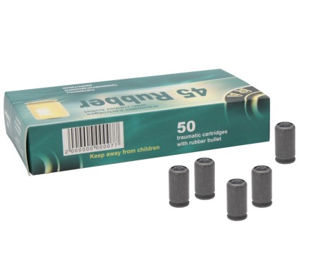 патрон 45 Rubber резиновая пуля 1,8 г РОК - 1